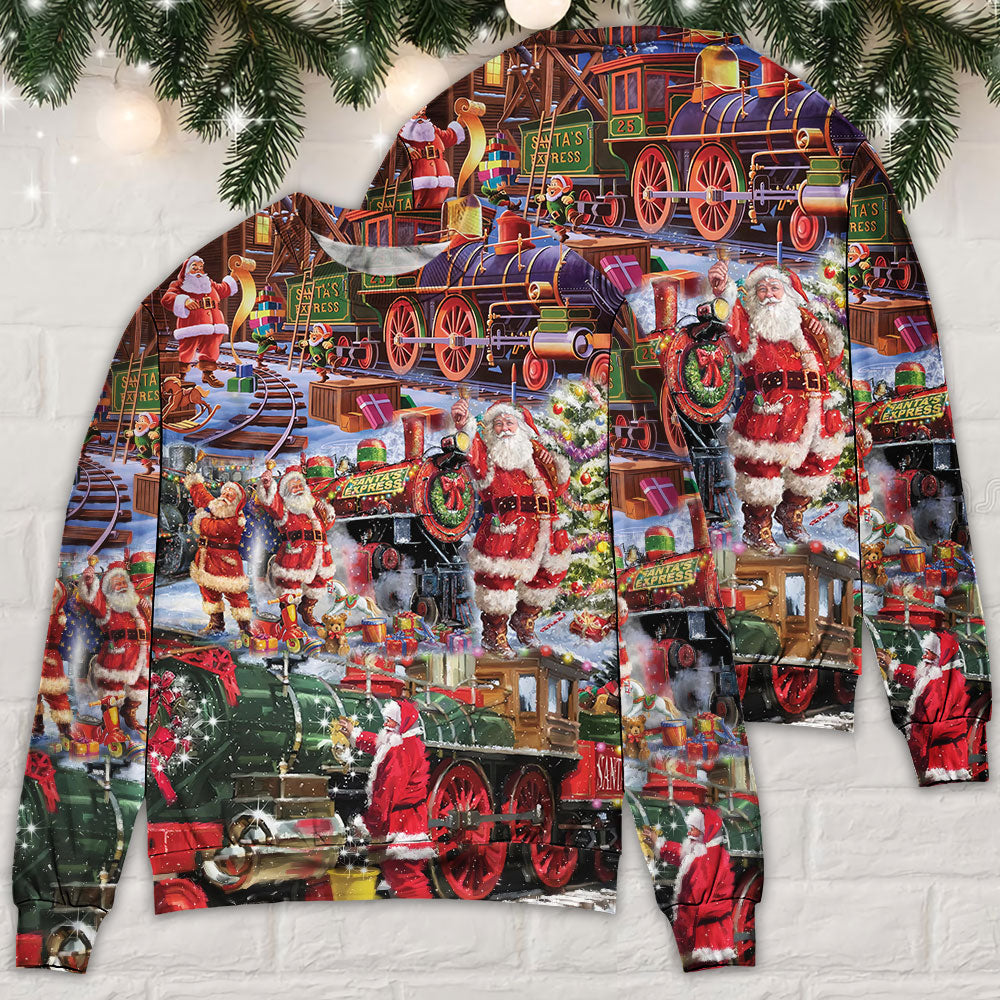 Santa Snow Village Spirit Of Giving Sweater For Festive Family Events Casual Wear And Holiday Gift Giving