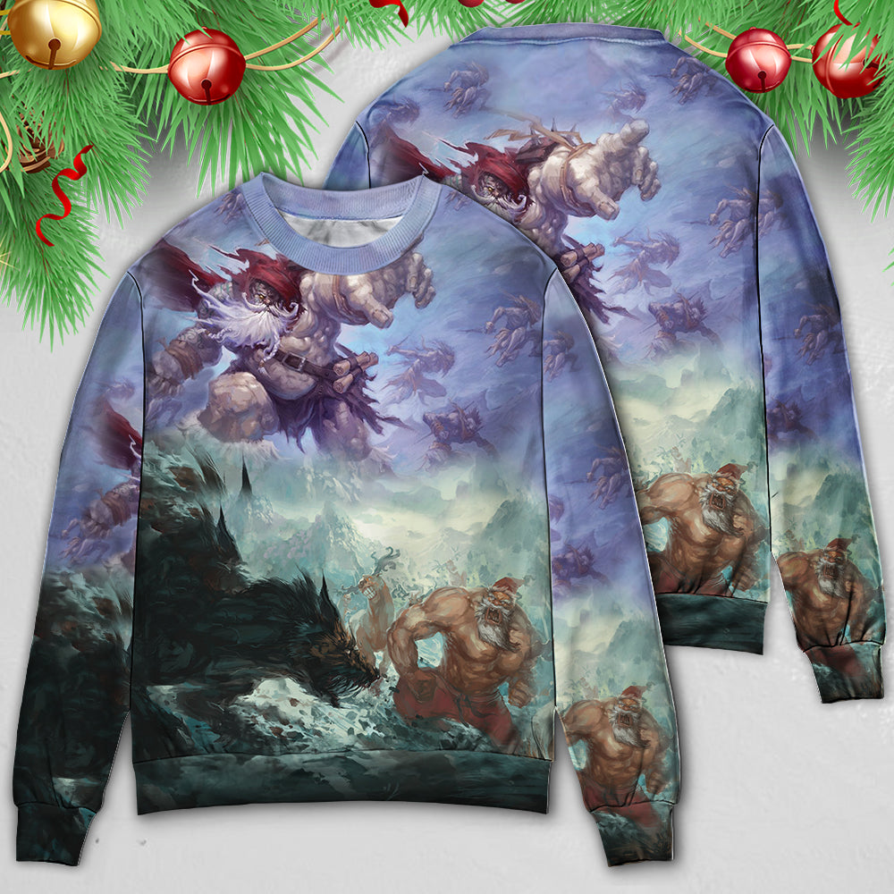 Christmas Santa Dark Fantasy Sweater For Winter Parties Seasonal Adventures And Relaxed Everyday Styling
