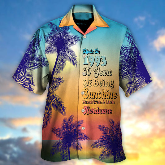 Sunshine Hurricane Birthday Hawaiian Shirt Pattern View For Relaxed Warm Weather Outfits