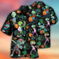 Tropical Zombie Halloween Pumpkin Scary Hawaiian Shirt Artwork Detail For Tropical Trips And Casual Outings