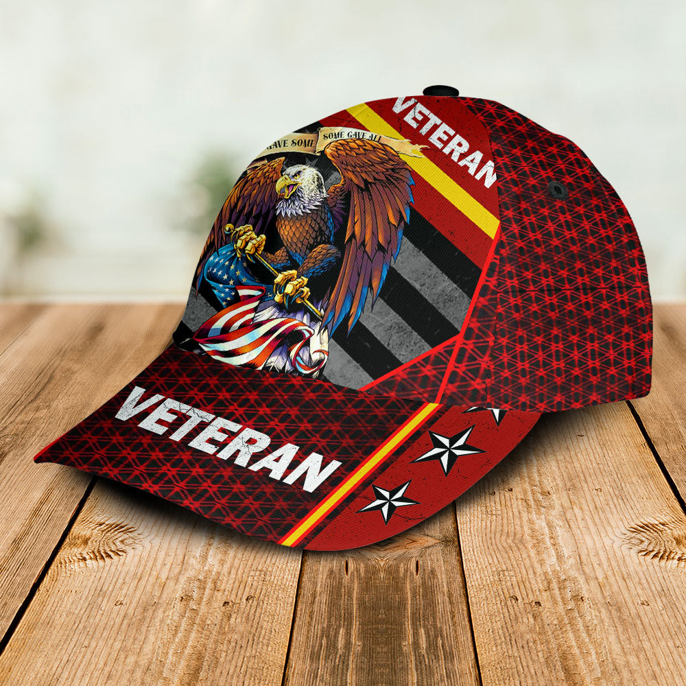 Veteran Eagle America Red Classic Cap For Casual Travel Parties And Comfortable Outdoor Wear