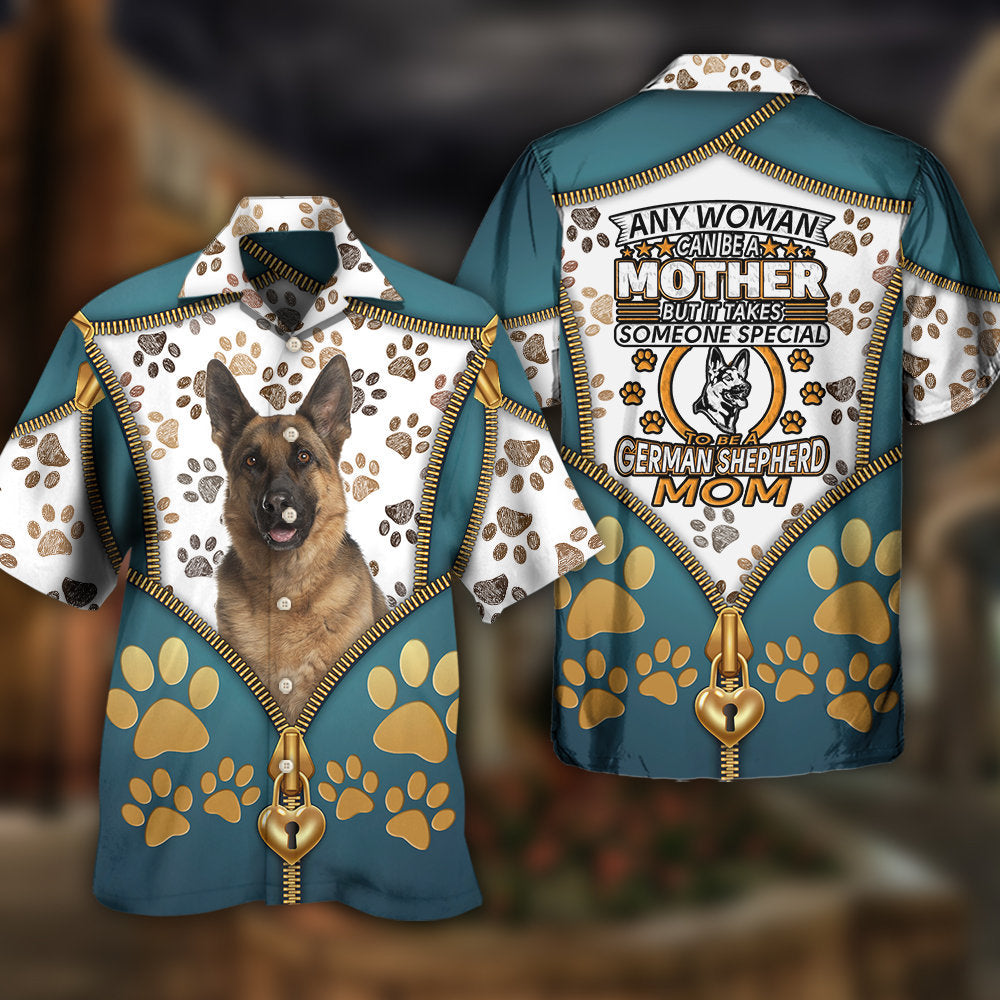 Creative German Shepherd Dog Hawaiian Shirt Summer Design Detail For Island Holidays