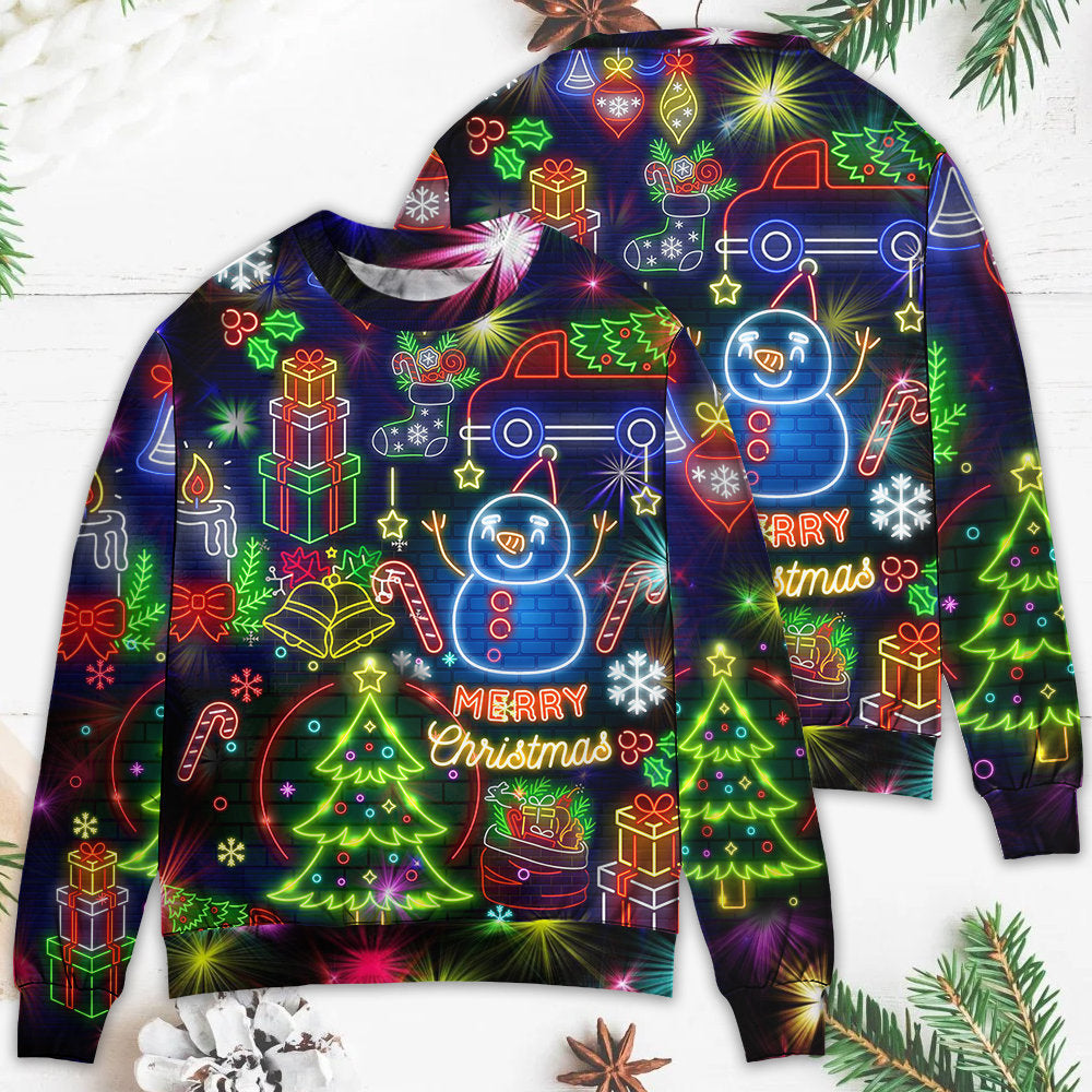 Christmas Bright Neon Lighting Sweater For Festive Events Weekend Outings And Comfortable Winter Style