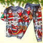 Playful Santa Christmas Celebration Short Sleeve Pajamas Set For Festive Sleepovers And Family Photos