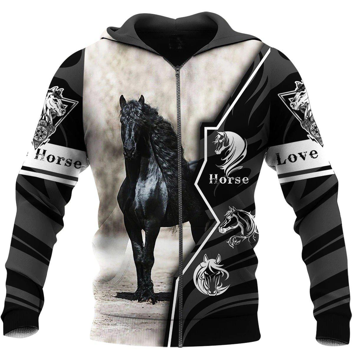 Distinctive Love Horse Hoodie For Western Events Outdoor Activities And Everyday Styling