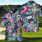 Tropical Funny Golf Cat Hawaiian Shirt For Island Vacations, Resort Wear, And Relaxed Seasonal Style