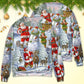 Christmas Santa Snowman Elf Happy Sweater For Holiday Travel Winter Outings And Cheerful Gift Giving