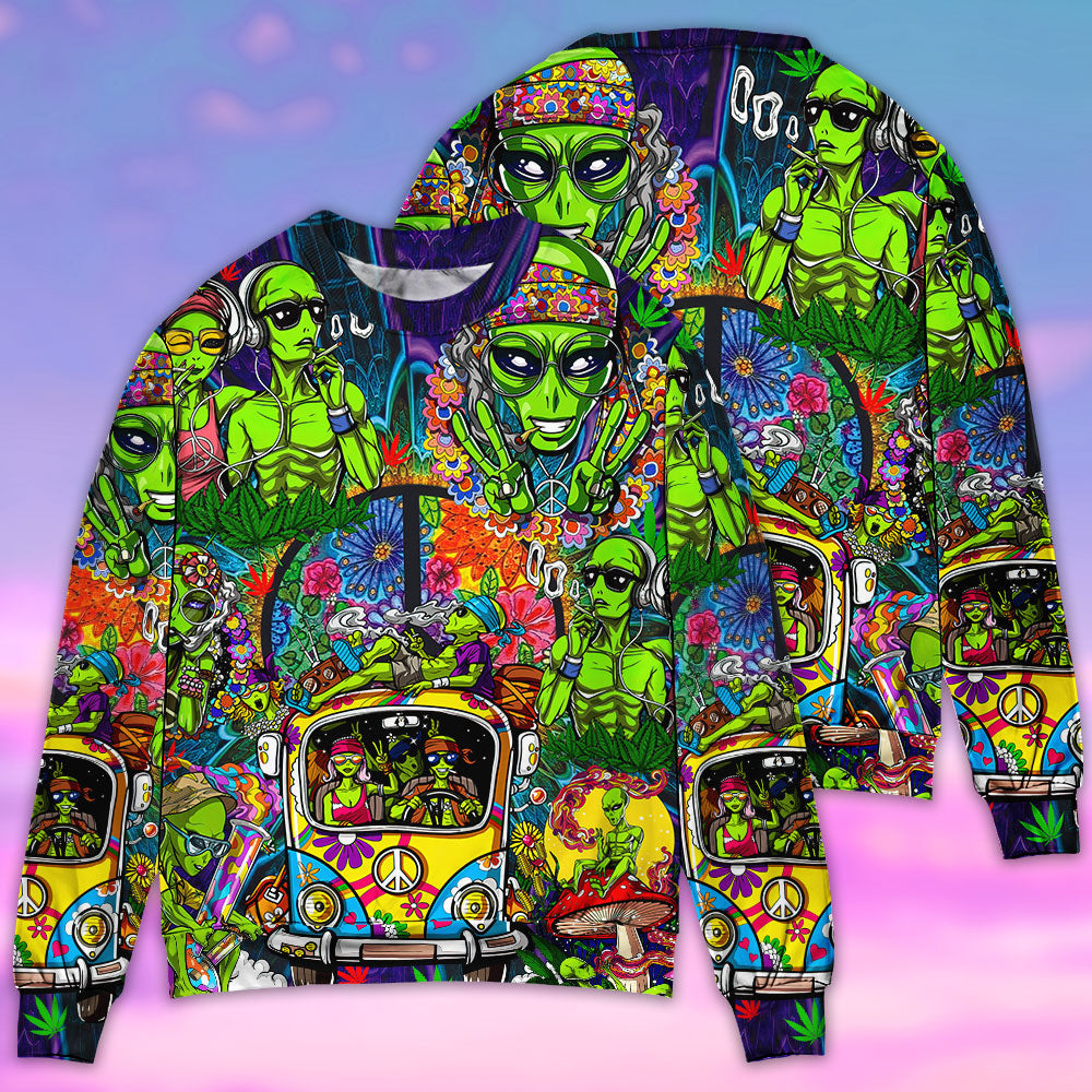Hippie Space Alien Cosmic Sweater For Psychedelic Art Fans Outdoor Events And Distinctive Gifts