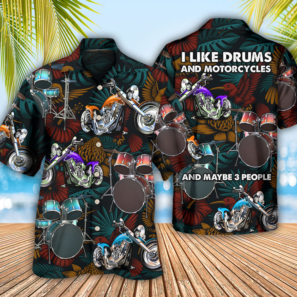 Drum Drums Motorcycles Hawaiian Shirt Design View For Casual Summer Styling