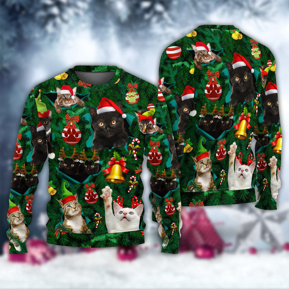 Christmas Cats Meowy Holiday Sweater For Winter Celebrations Family Events And Thoughtful Gifting