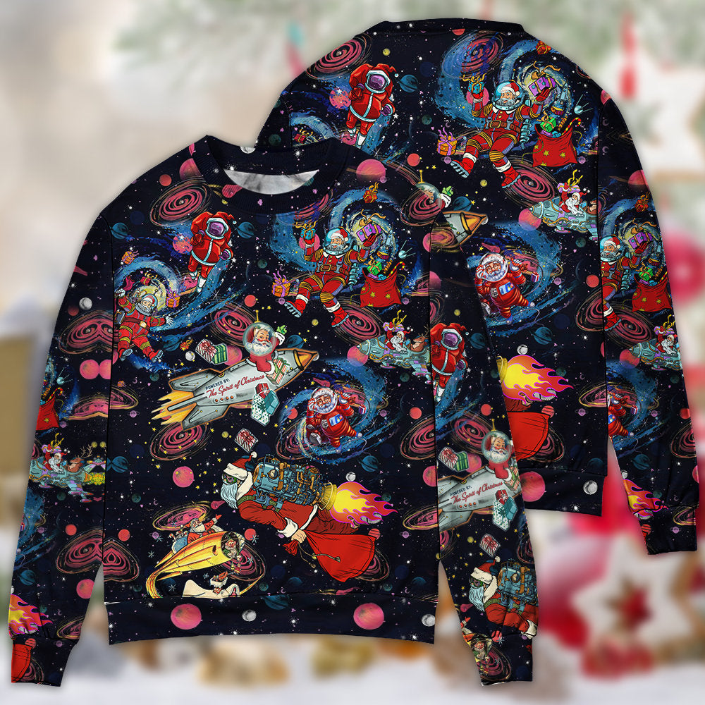 Christmas Santa In Outer Space Sweater For Winter Celebrations Family Events And Thoughtful Gifting