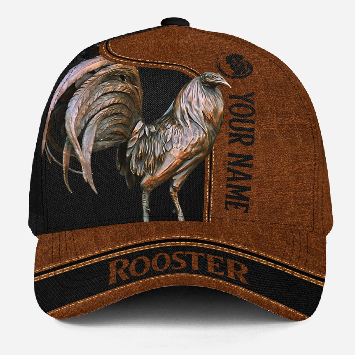 Rooster Leather Personalized Name Classic Cap For Relaxed Daily Style Vacations And Festival Wear