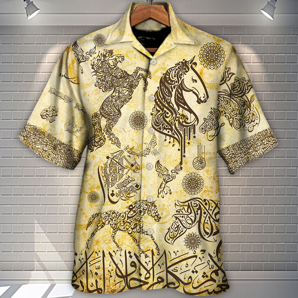 Horse Fantastic Arabian Horses Arabic Hawaiian Shirt For Beach Parties And Weekend Getaways