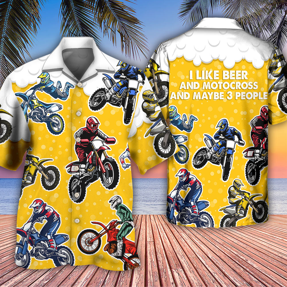 Beer Motocross Hawaiian Shirt For Coastal Adventures And Warm Weather Wear