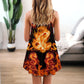 Dragon Fireball Madness V-Neck Sleeveless Cami Dress For Mythical Art Lovers And Relaxed Warm Weather Fashion