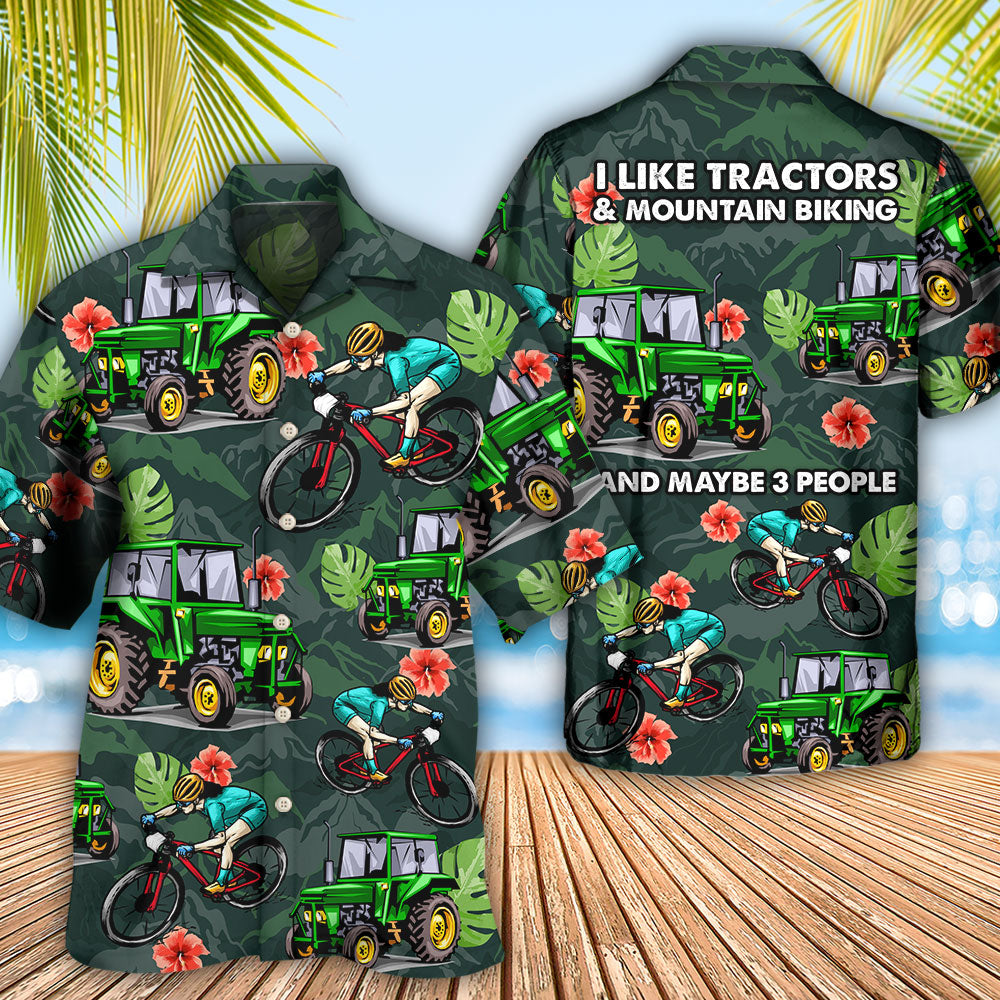 Tractor Tractors Mountain Bicycle Hawaiian Shirt For Summer Events And Casual Outdoor Wear