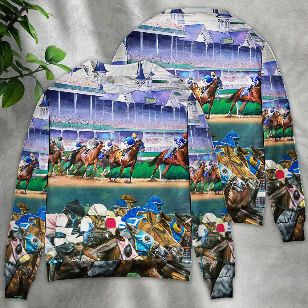 Horse Racing Sweater For Animal Lovers Casual Wear Holidays And Thoughtful Gifting