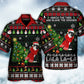Happy Cat Wreck Tree Ugly Christmas Hawaiian Shirt Artwork Detail For Resort Trips And Outdoor Activities