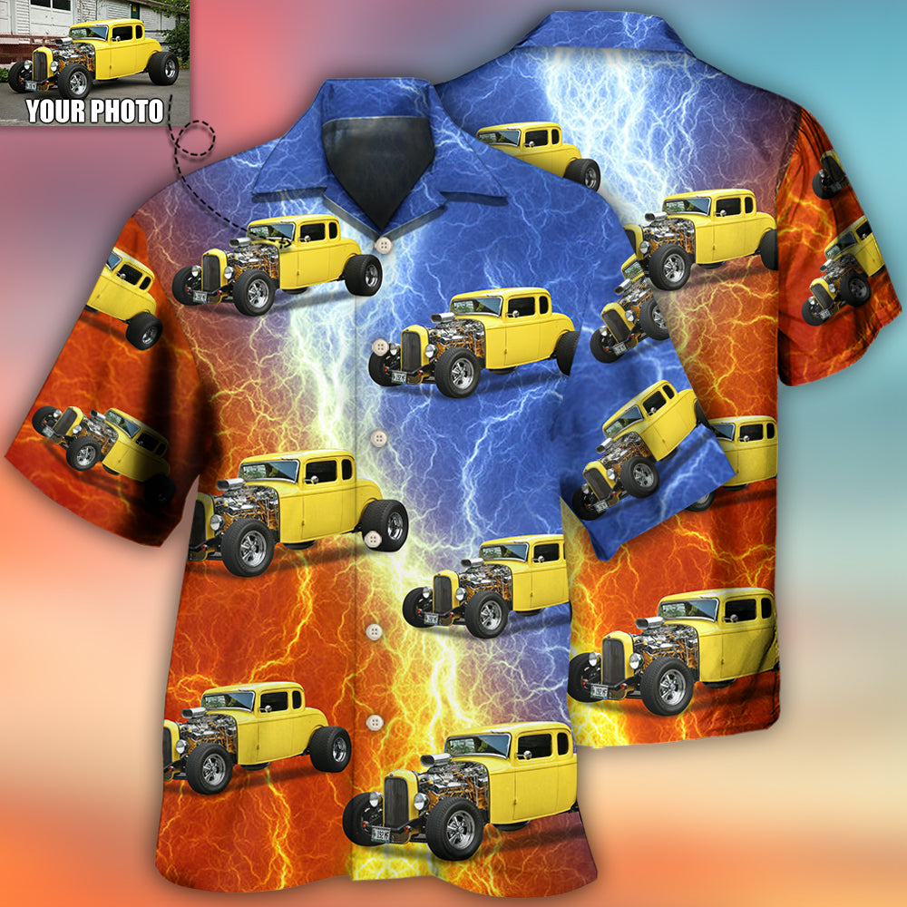 Hot Rod Various Custom Photo Hawaiian Shirt Artwork View For Weekend Travel And Beach Style