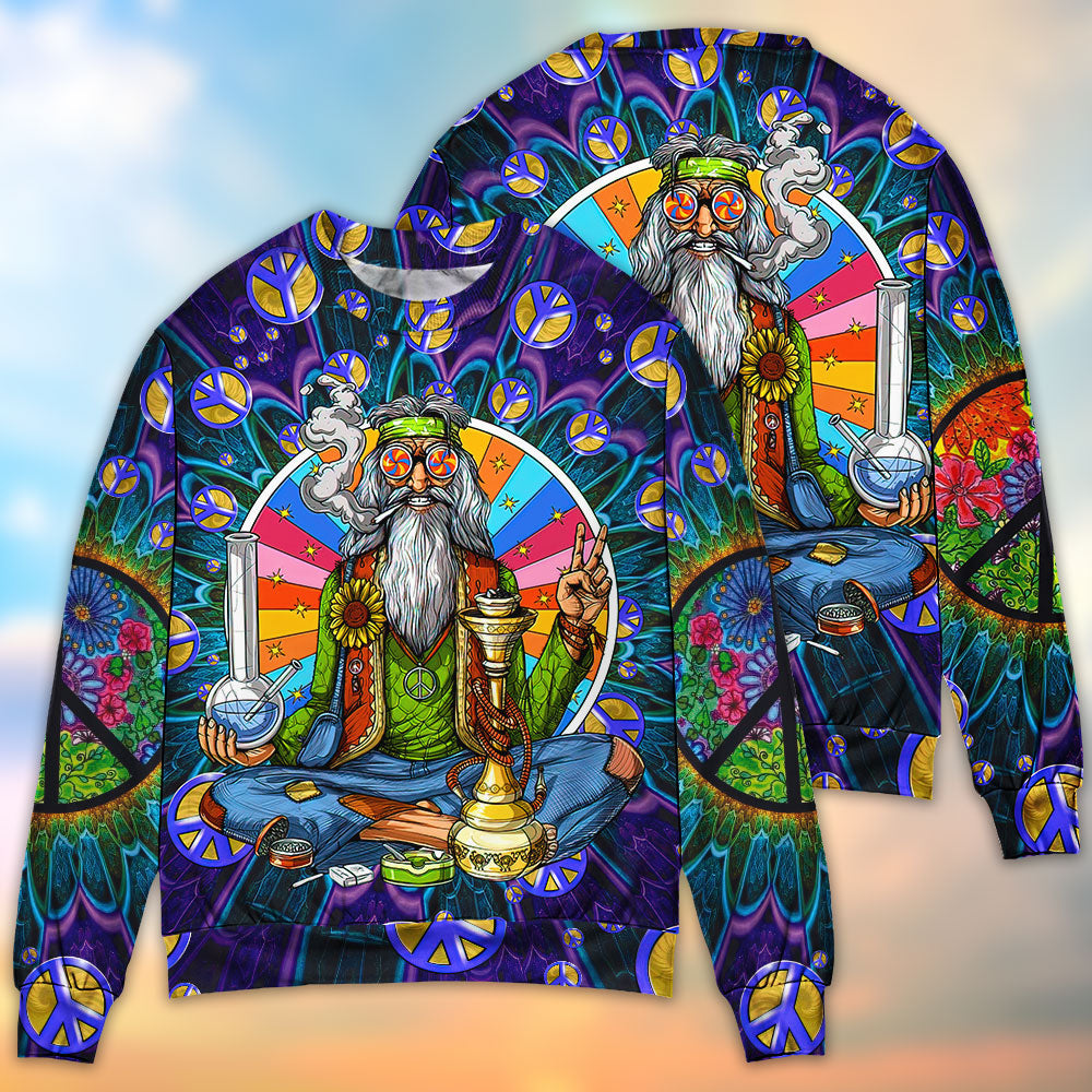 Hippie Peace Sign Retro Sweater For Festival Adventures Vacations And Relaxed Daily Styling