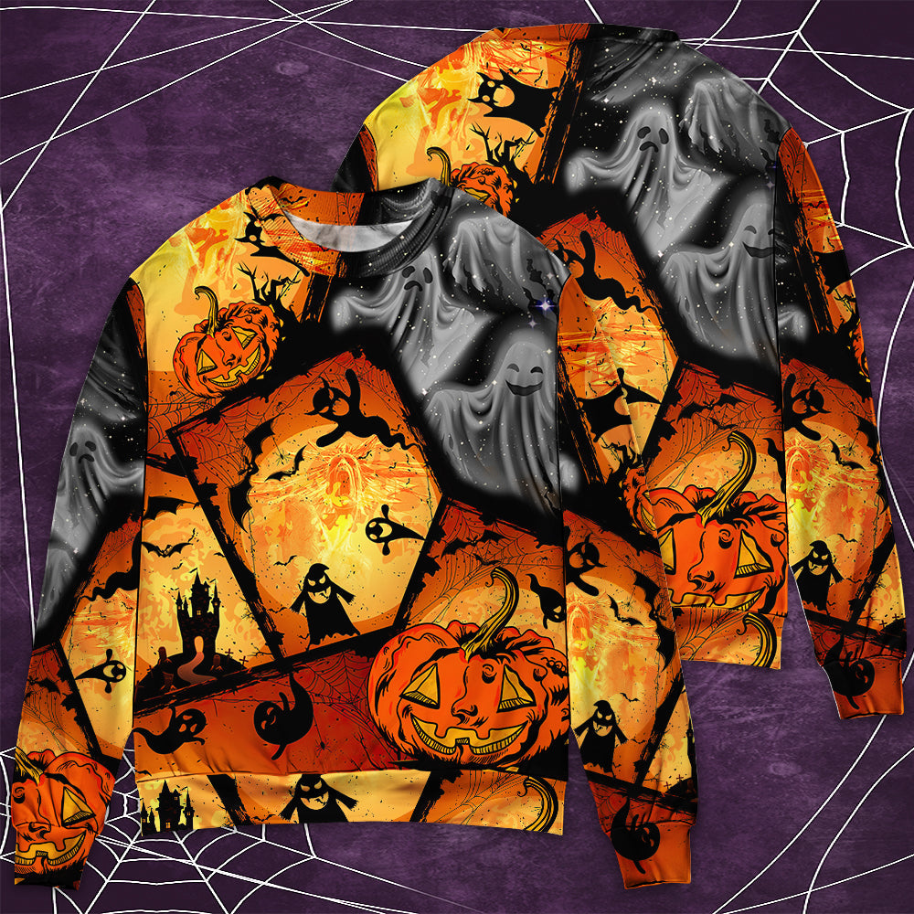 Halloween Ghost Pumpkin Night Sweater For Casual Wear Parties And Thoughtful Gifting