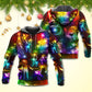 Happy Neon Christmas Family Love Tree Light Hoodie For Seasonal Parties Casual Wear And Thoughtful Holiday Gifts