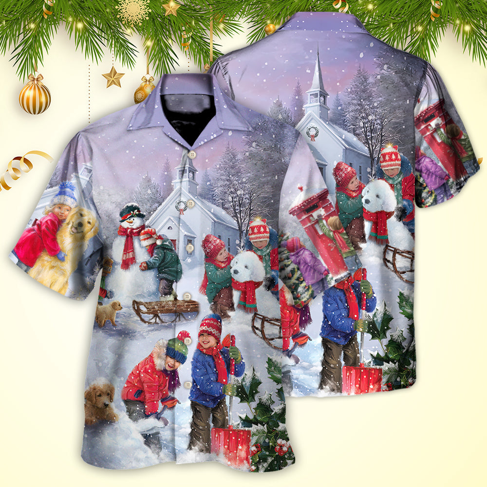 Christmas Creative Pattern Hawaiian Shirt Relaxed Style View For Thoughtful Gifting