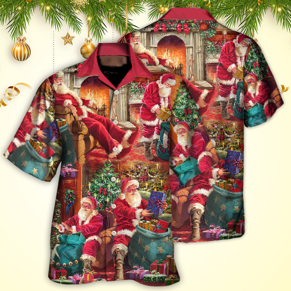 Christmas Santa Story Cozy Hawaiian Shirt For Summer Vacation And Beach Travel