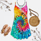 Hippie Peaceful Butterfly V-Neck Sleeveless Cami Dress For Music Festivals And Thoughtful Boho Gifting