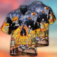 Halloween Skeleton Party Flame Pumpkin Hawaiian Shirt For Summer Events And Casual Outdoor Wear