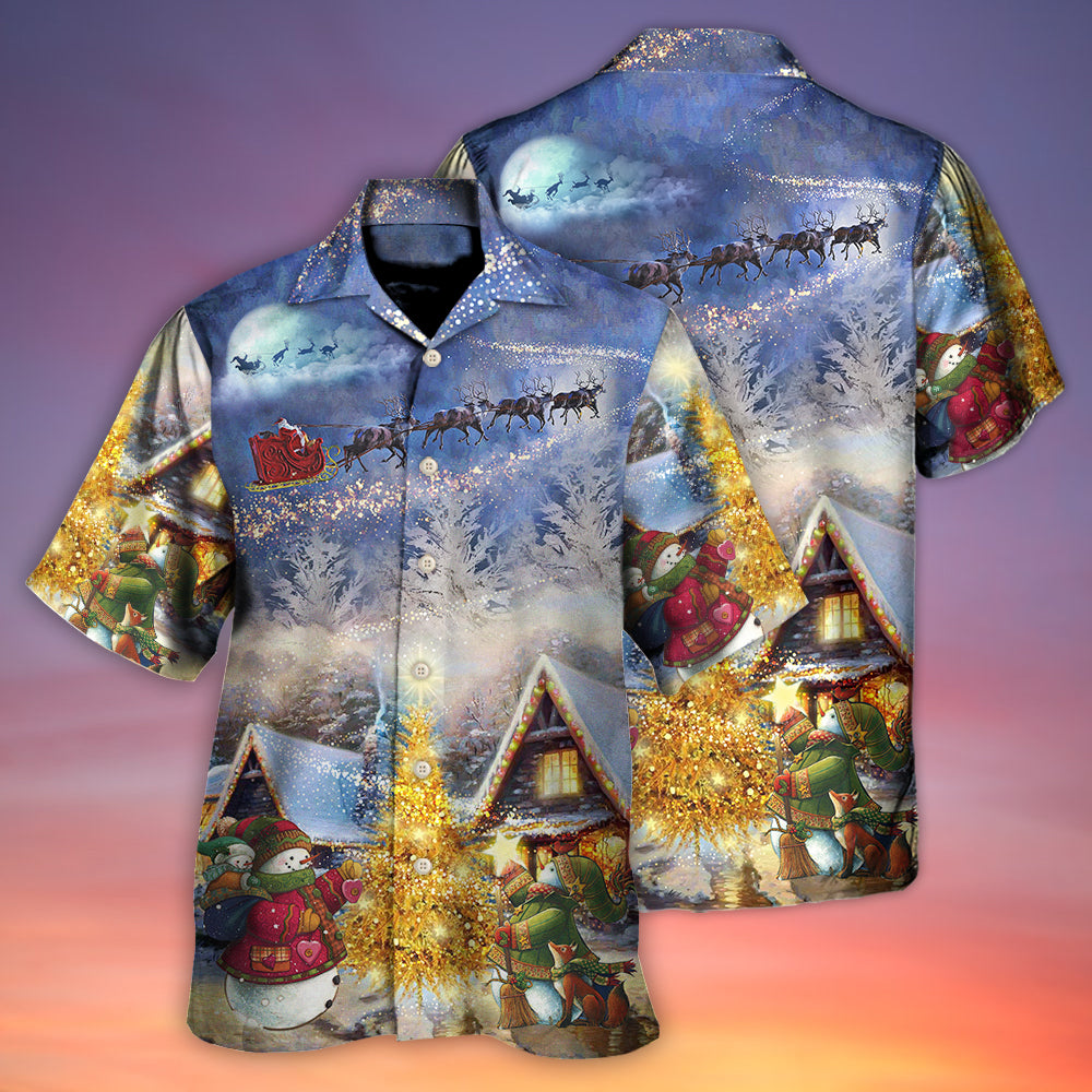 Snowman Christmas Reindeer Family Gift Light Hawaiian Shirt For Poolside Relaxation And Sunny Getaways