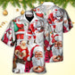 Funny Christmas Santa Story Hawaiian Shirt Artwork Detail For Resort Trips And Outdoor Activities