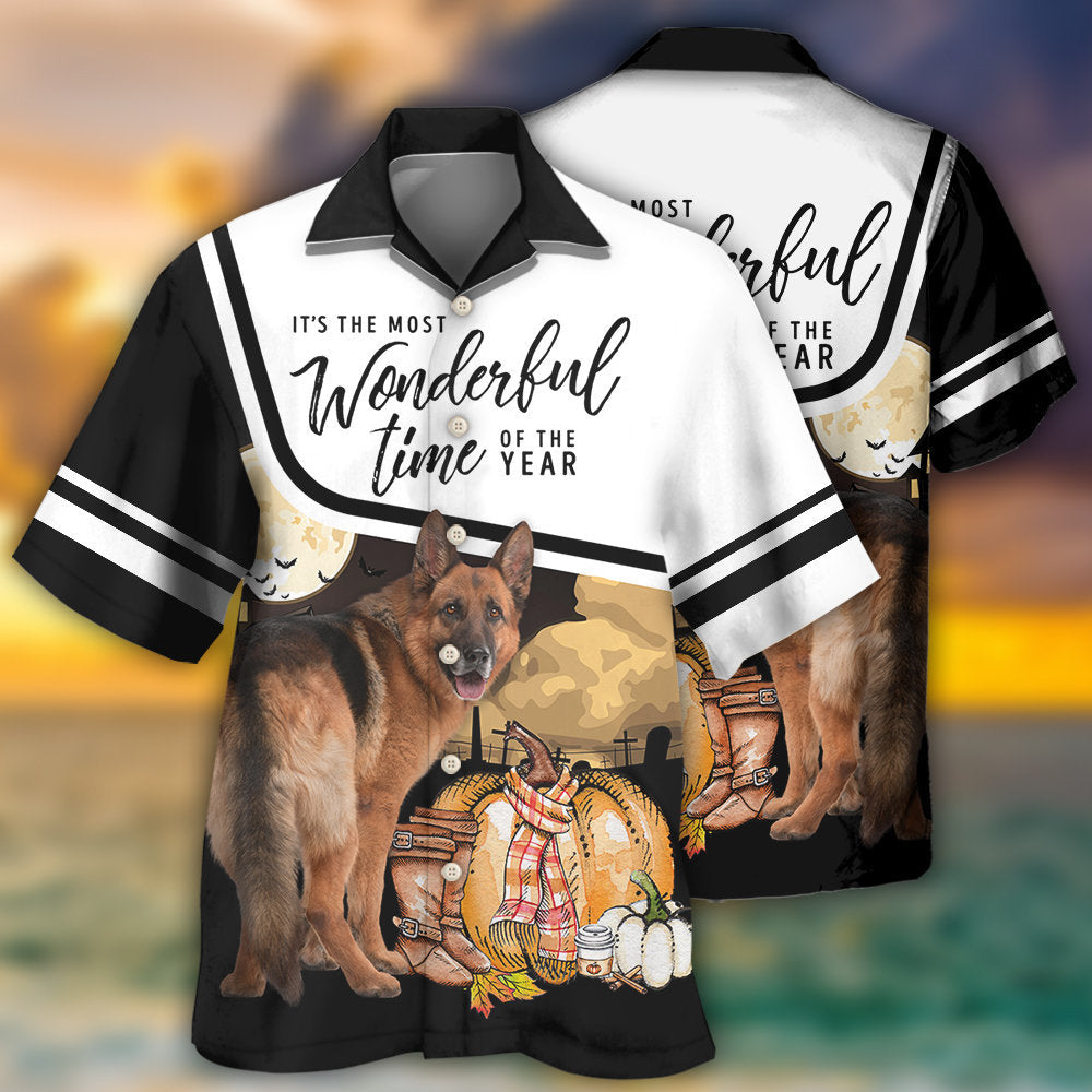 Creative German Shepherd Dog Hawaiian Shirt Resort Outfit View For Resort Wear