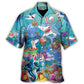 Easter Shark Sharks Hawaiian Shirt Artwork Detail For Tropical Trips And Casual Outings