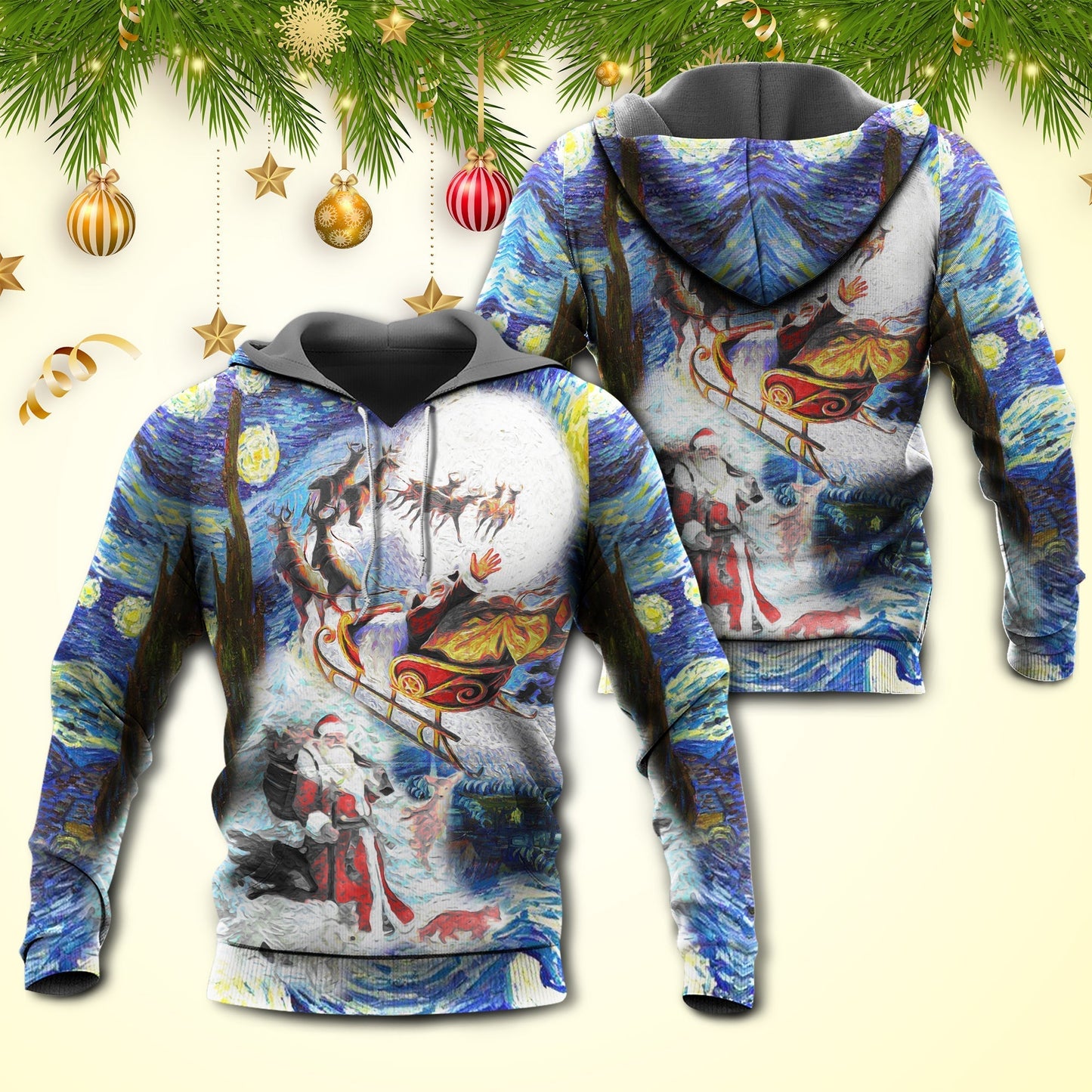 Christmas Friendly Winter Animals Hoodie For Festive Streetwear Winter Outings And Christmas Celebrations