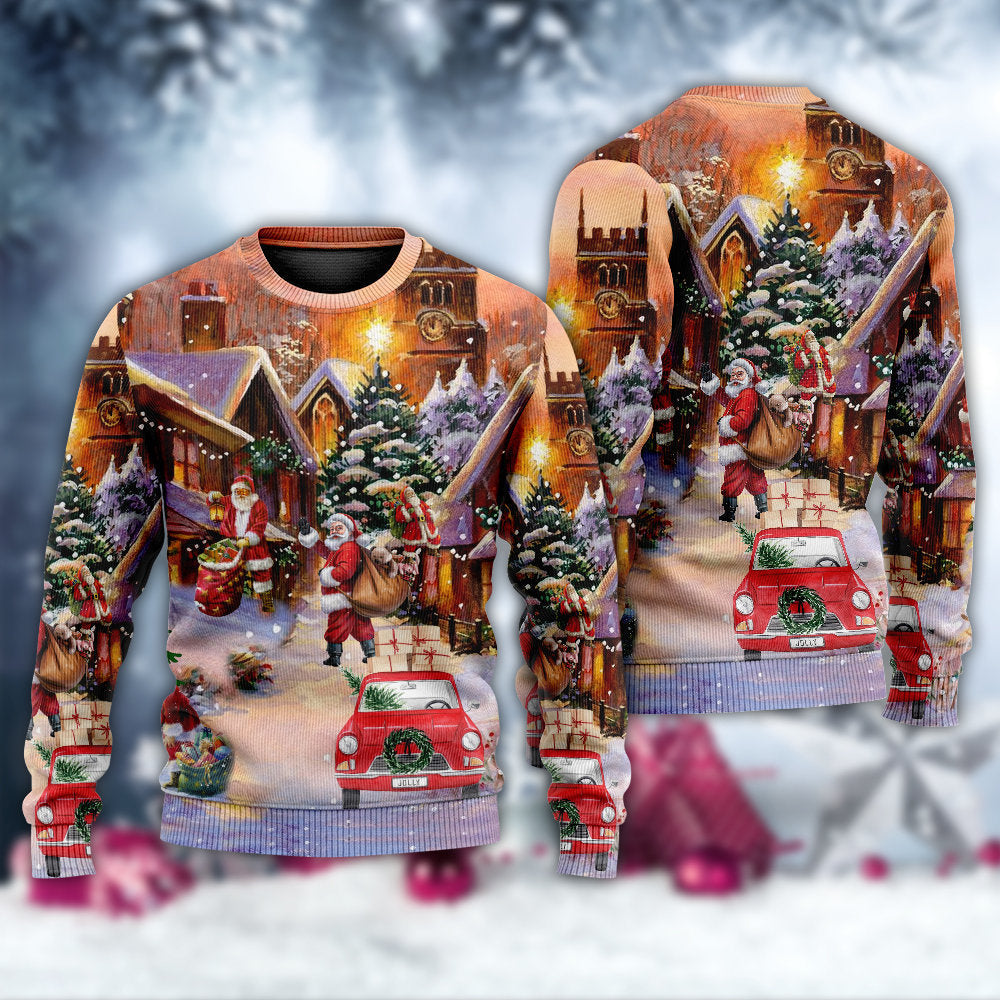 Christmas Santa Is Delivering Sweater For Festive Events Weekend Outings And Comfortable Winter Style