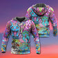 Hippie Cat Wonderful World Hoodie For Free Spirit Outings Holidays And Relaxed Layering
