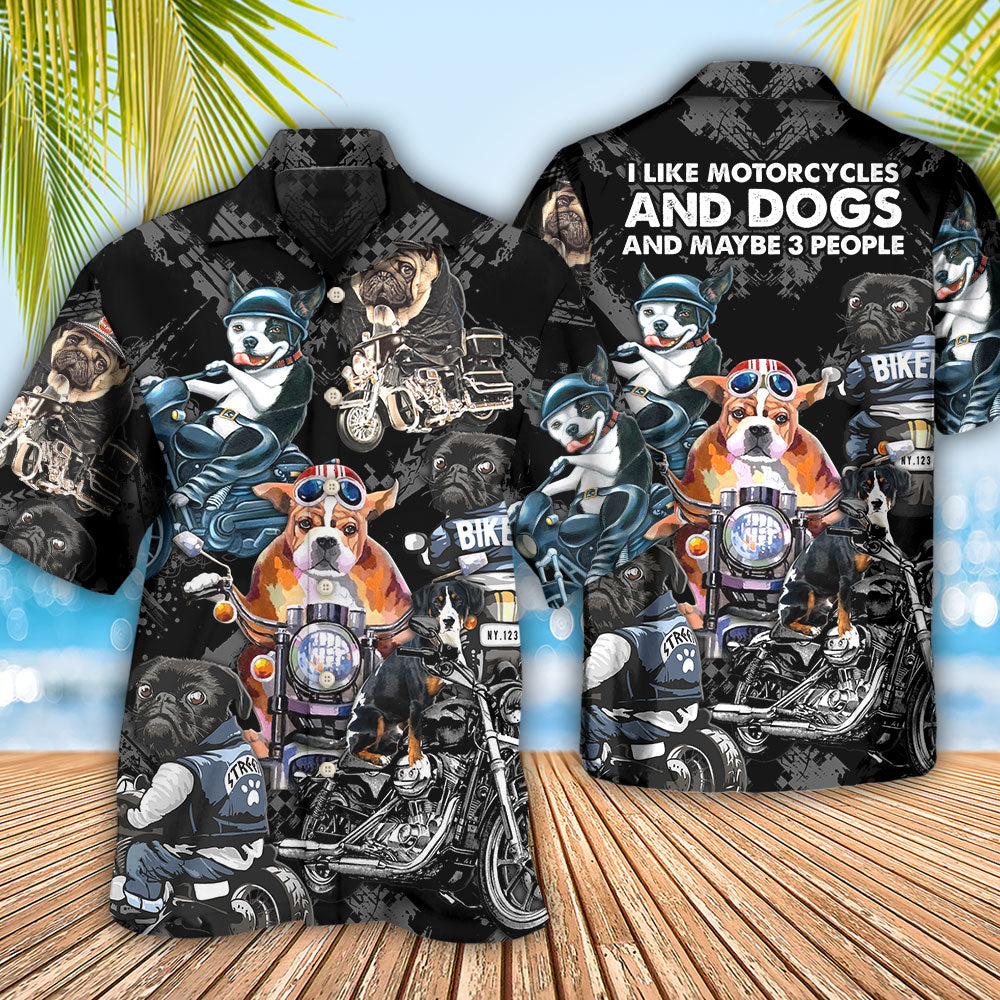 Motorcycle Dog Motorcycles Dogs Hawaiian Shirt Pattern View For Relaxed Warm Weather Outfits