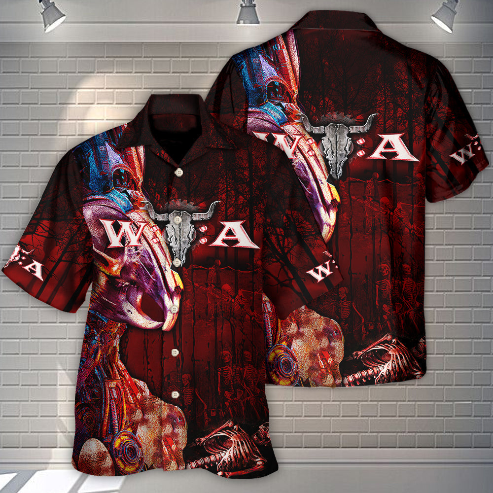 Music Metal Festival Hawaiian Shirt Collar And Front View For Summer Travel