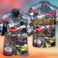 Car Muscle Drum Racing Music Hawaiian Shirt Artwork Detail For Tropical Trips And Casual Outings