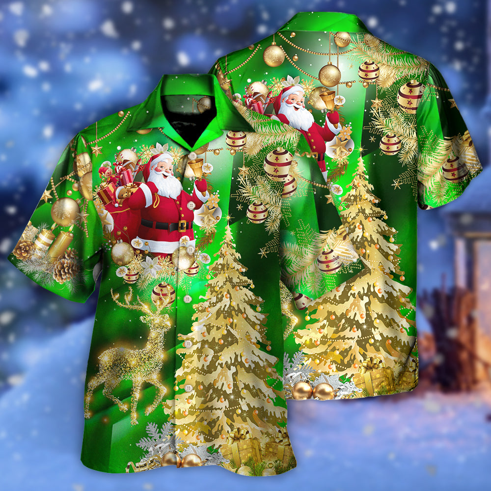 Green Christmas Tree Hawaiian Shirt Pattern View For Relaxed Warm Weather Outfits