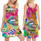 Hippie Bold Attitude V-Neck Sleeveless Cami Dress For Outdoor Gatherings And Colorful Summer Style