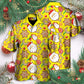 Christmas Santa Snowman Gingerbread Hawaiian Shirt Button Front Artwork For Warm Weather Events