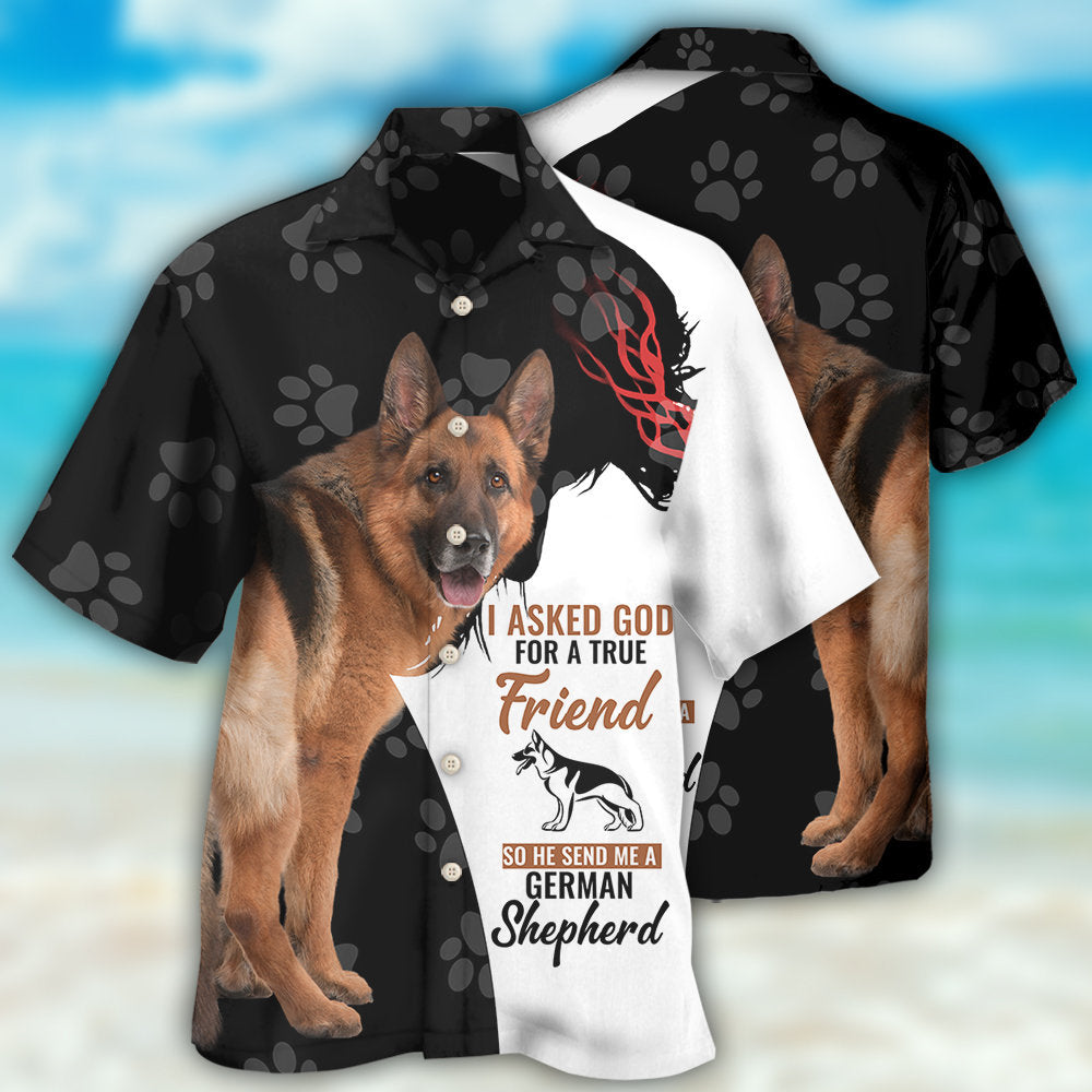 Creative German Shepherd Dog Hawaiian Shirt Artwork View For Island Holidays