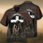 Western Horse Faith Leather Hawaiian Shirt Button Front Artwork For Island Holidays