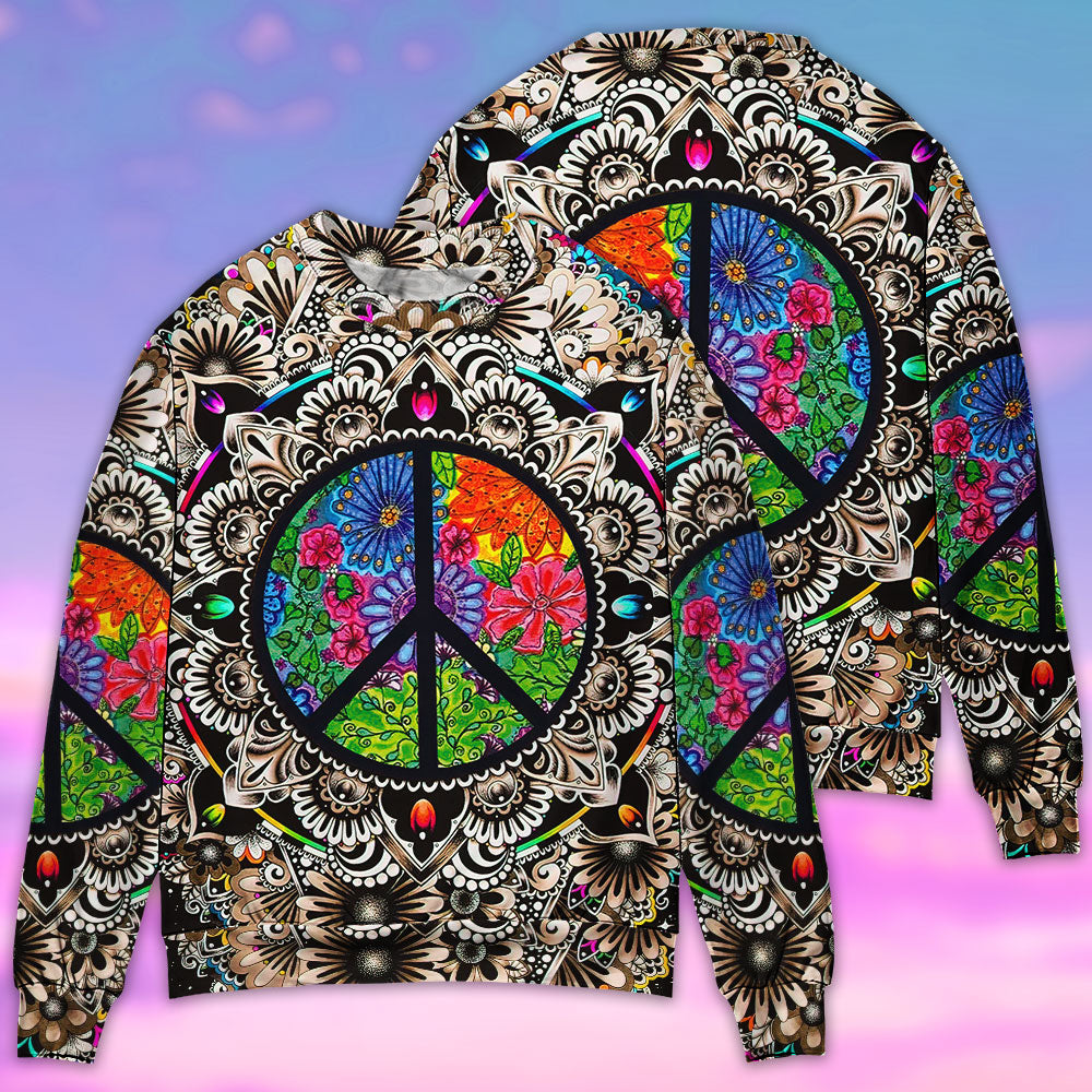 Hippie Peace Sign Galaxy Sweater For Colorful Outfits Weekend Events And Thoughtful Gift Giving