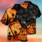 Spooky Halloween Owl Pumpkin Hawaiian Shirt Artwork View For Weekend Travel And Beach Style