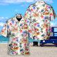 Christmas July Santa Beach Hawaiian Shirt For Summer Vacation, Beach Travel, And Casual Wear