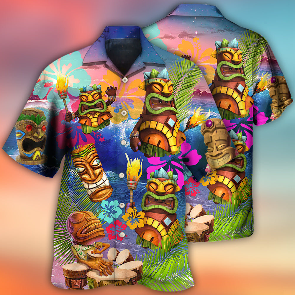 Floral Tropical Island Aloha Tiki Hawaiian Shirt Resort Outfit View For Resort Wear