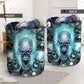 Skull Blue Flame Screaming Laundry Basket For Nursery Dorm And Home Storage